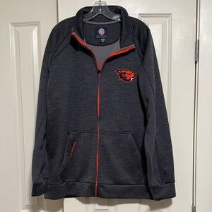 Oregon State University Beavers Gray and Orange Zip-Up Jacket
